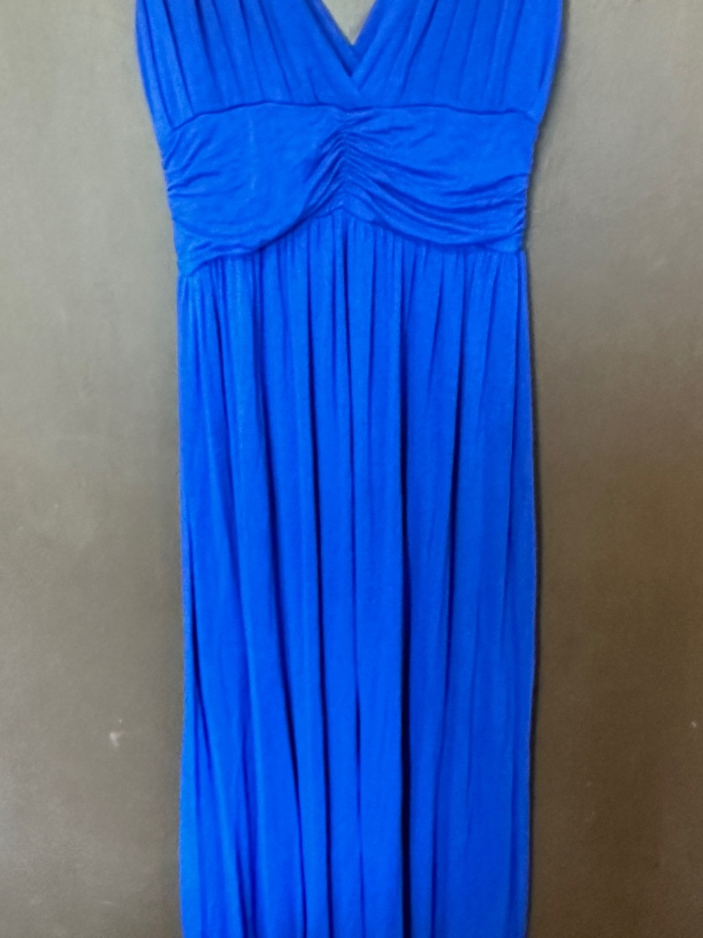 LA Class Royal Blue Maxi Dress Medium Ruched Empire Waist V-Neck